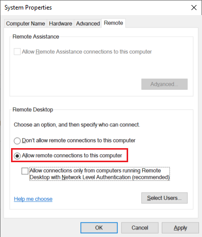 Remote Desktop Connection